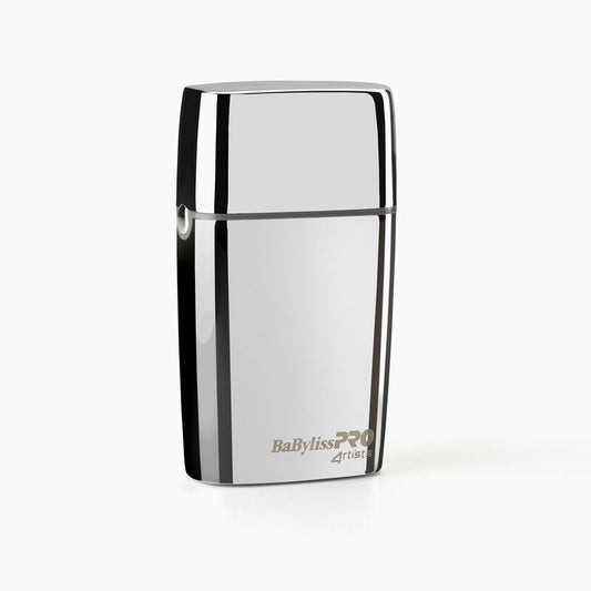 Babyliss Pro 4Artist Double Foil Metal Shaver Silver FXFS2E in sleek, polished silver design.