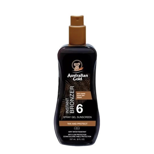 Australian Gold SPF 6 Spray Gel with Bronzer - HairShopXPROTEZIONE SOLARE/PISCINAAUSTRALIAN GOLDHairShopXAUS0630054402700785Australian Gold SPF 6 Spray Gel with Bronzer