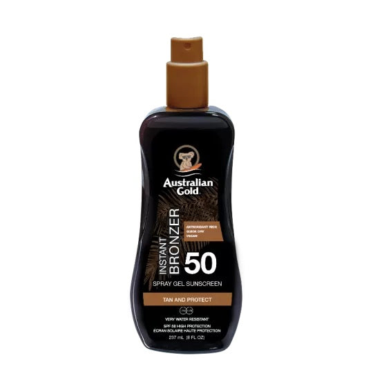 Australian Gold SPF 50 Spray Gel with Bronzer