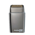 Babyliss Pro 4Artist Double Foil Metal Shaver GunSteel FOILFX02 - HairShopXHairShopXHairShopX100010000Babyliss Pro 4Artist Double Foil Metal Shaver GunSteel FOILFX02 front view of the electric shaver.