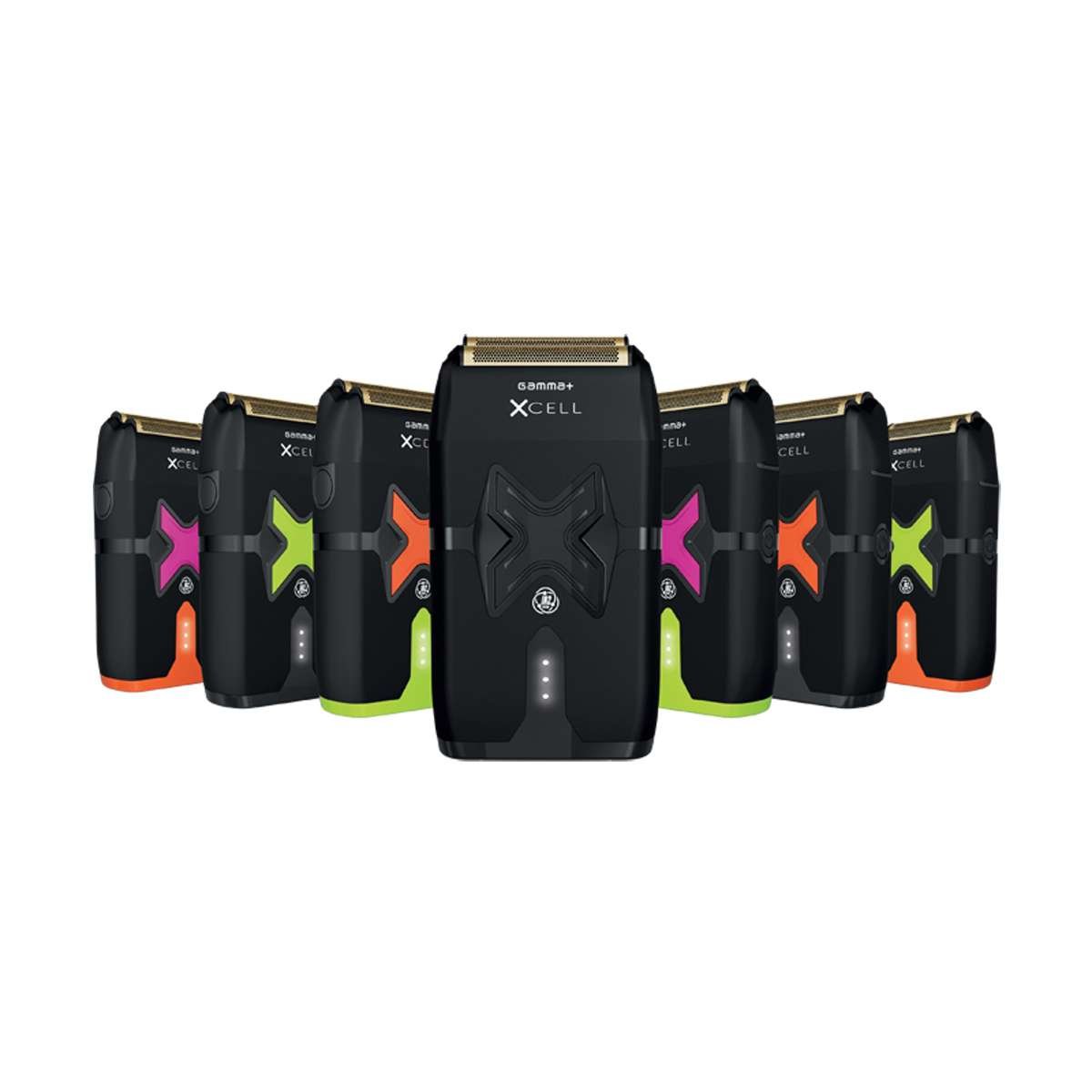 GAMMA + Xcell Shaver - HairShopXHairShopXHairShopX11111111111122222222222222222GAMMA + Xcell Shaver displayed with multiple color variants showcasing its sleek design and professional features.